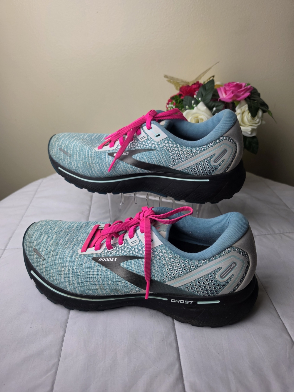 Brooks Ghost 14 Women's Athletic Shoes Aqua/black/pink Size 10